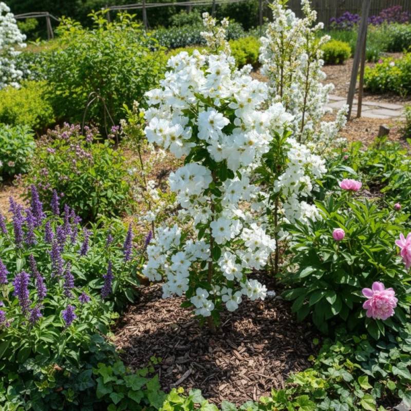 Arbre aux perles MAGICAL SPRINGTIME® 'Kolmaspri', Exochorda, Exocorde à fleurs Blanche - feuillage Caduc - Godet - 5/20 cm-  hauteur à maturité De 1,0 - Imagen 3