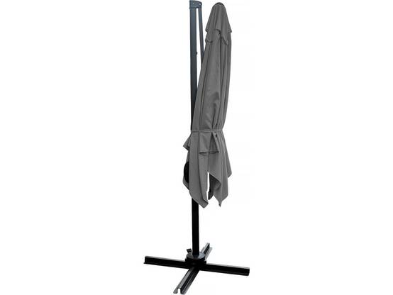 Parasol Jardin Déporté "soleil" - Carré - 2.5 X 2.5 M - Gris + Housse De Protection -habitat Et Jardin - Image 4