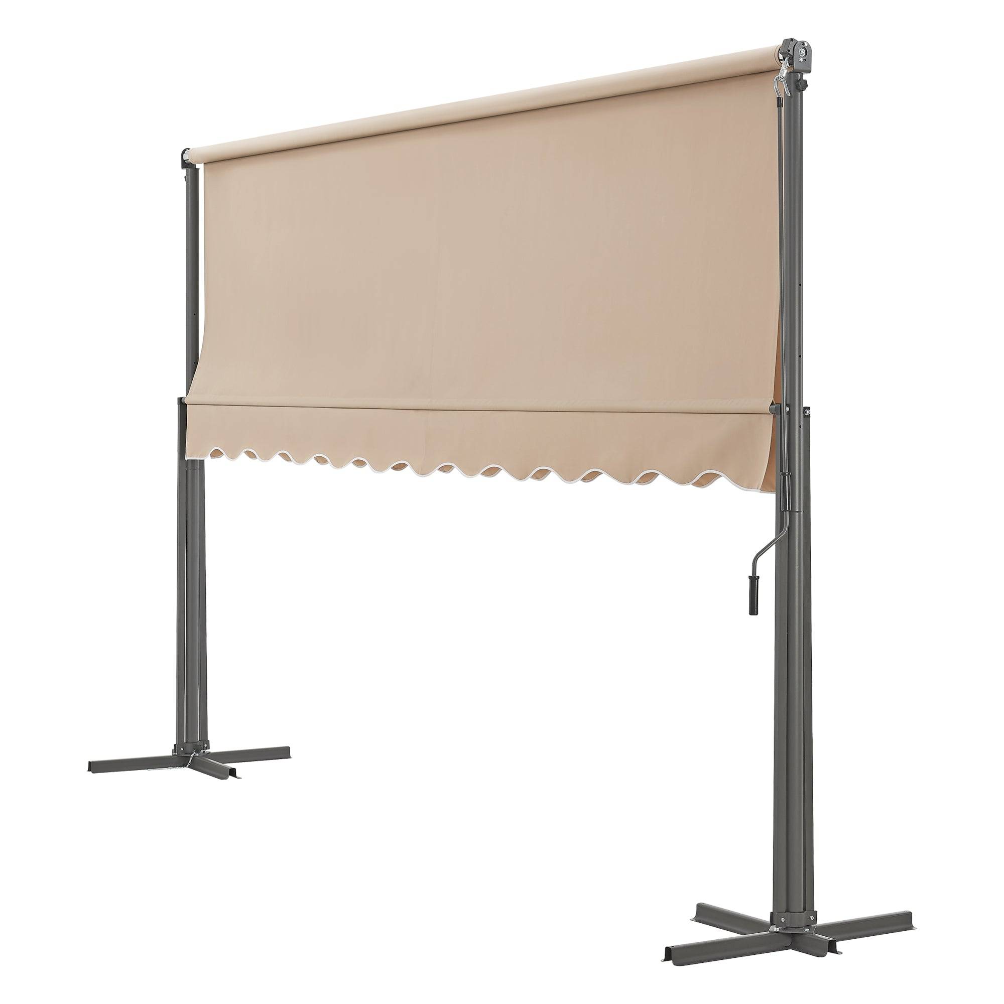 Helloshop26 - Store banne autoportant à double pente 400 x 300 x 260 cm sable - Imagen 3