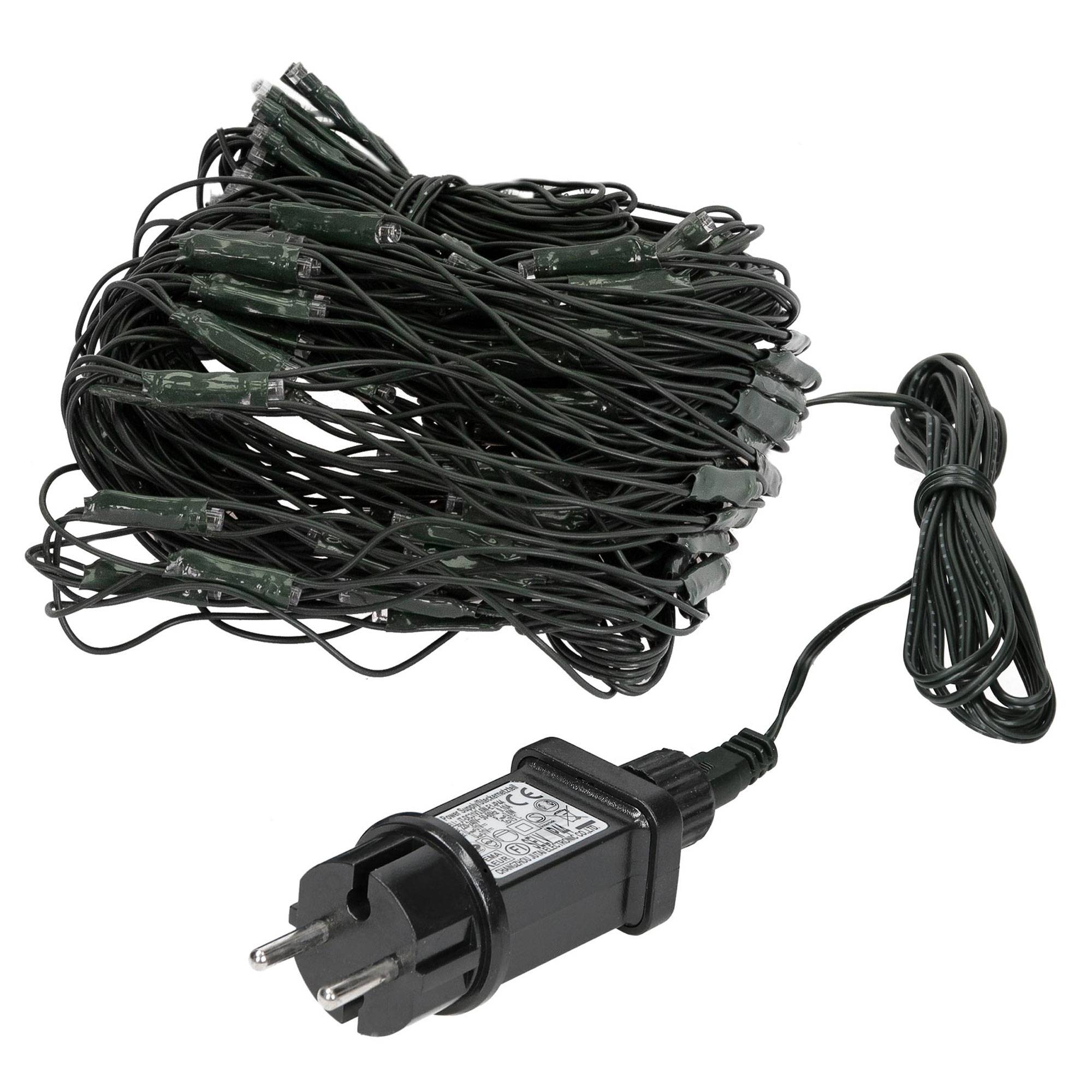 Ecd-Germany - Guirlande lumineuse filet lumineux 160 LED intérieur extérieur IP44 blanc froid - Imagen 1
