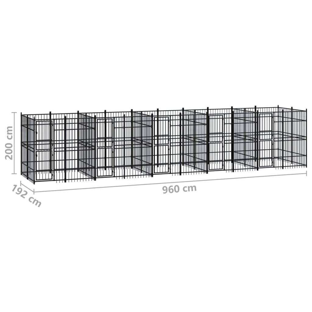 Vidaxl - Chenil d'extérieur pour chiens Acier 18,43 m² vidaXL 3098013 - Imagen 8