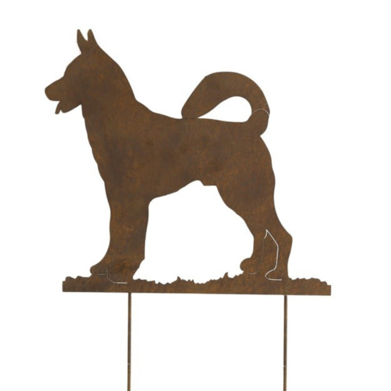Fleur - Déco de jardin Chien en métal 52cm - Fleur