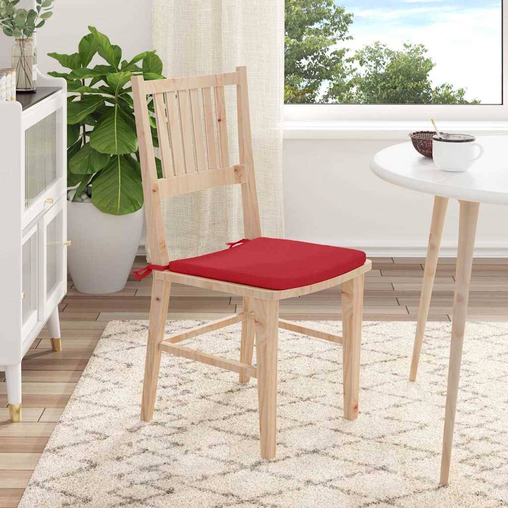 Galettes de Chaise Tissu Lot de 4 avec Attaches Amovibles pour Salon Rouge 40x40x3 cm – ComfortXL Outdoor Living - Image 4