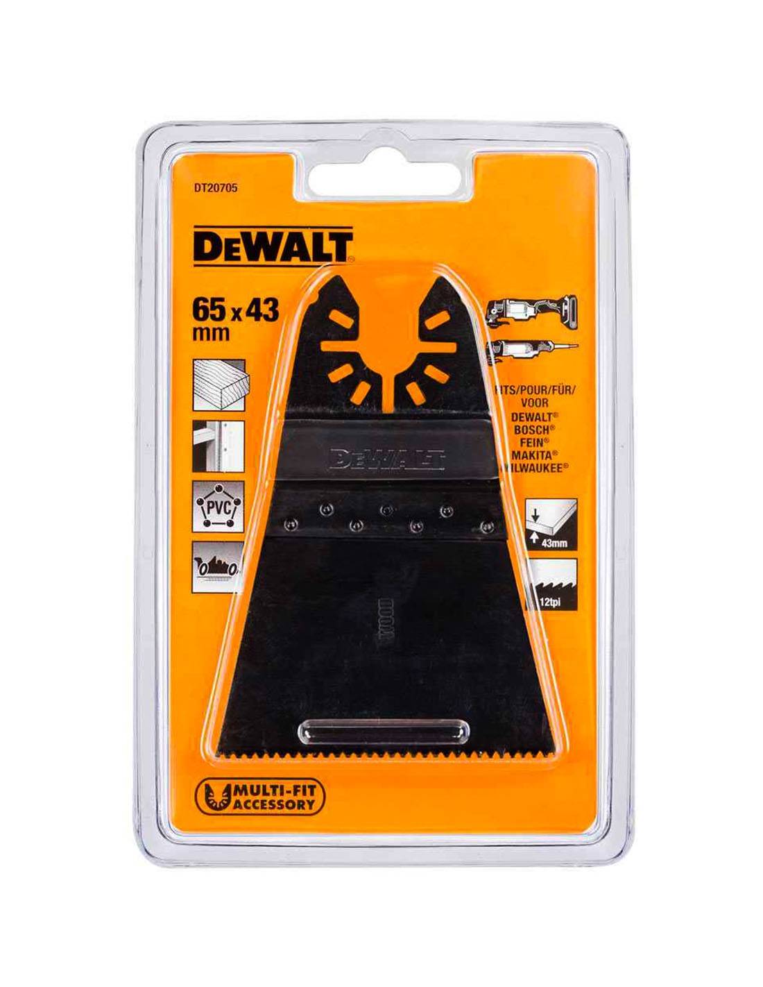Dewalt - Lame 65 x 43 mm BiM large pour multi-cutter - DEWALT - DT20705-QZ - Imagen 3