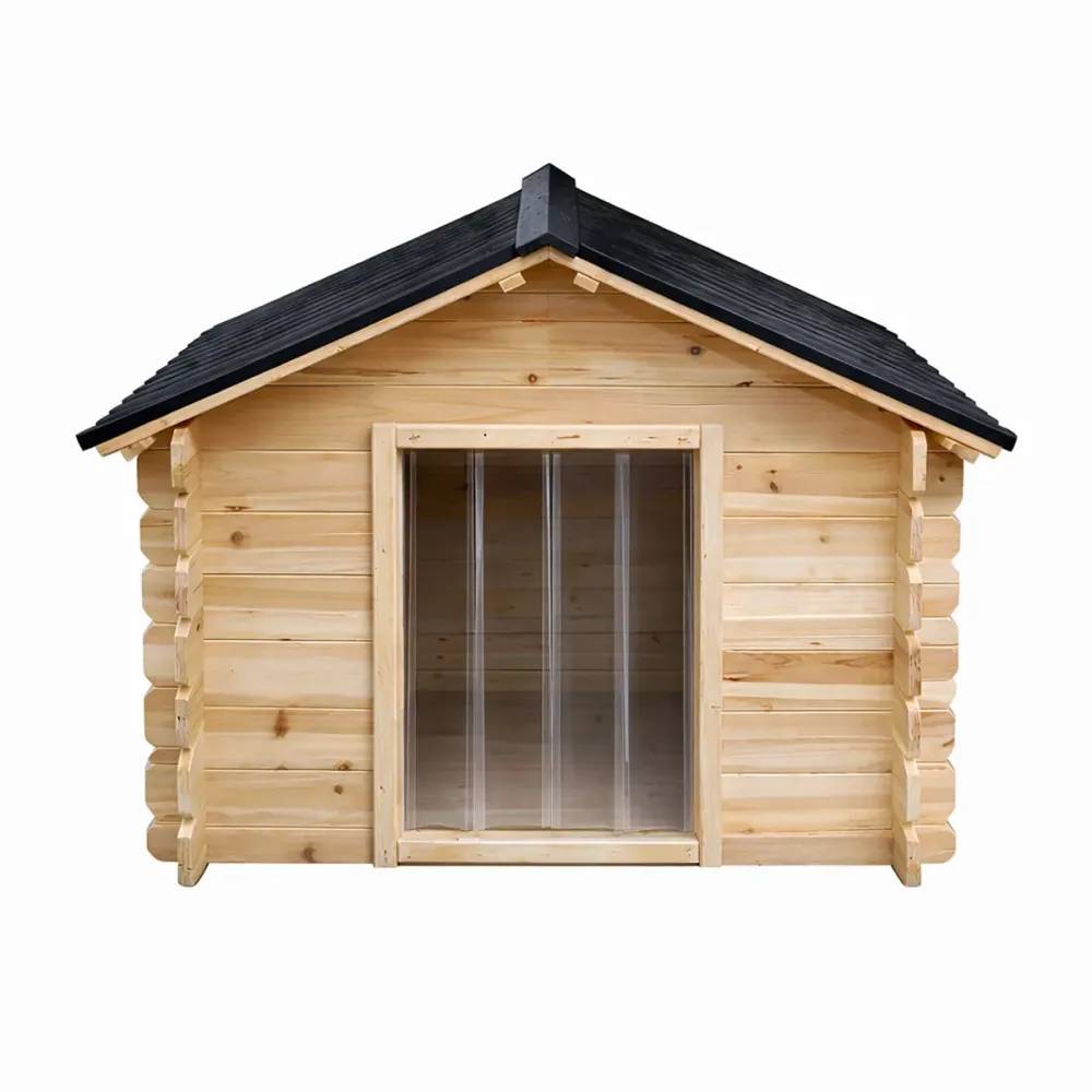 Niche en bois d'épicéa chalet madrier - Taille L - Toit PVC - Image 8