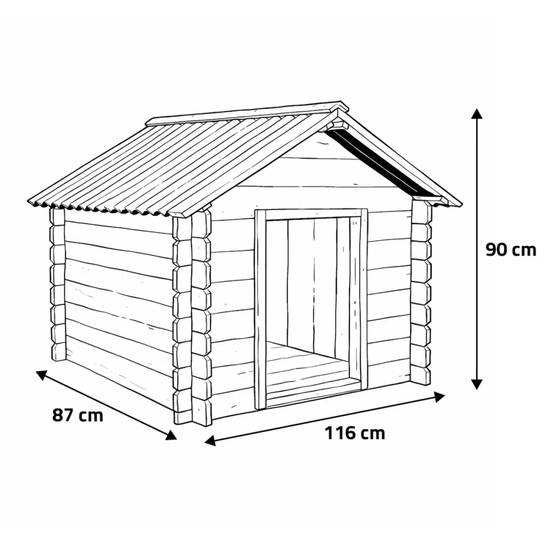 Niche en bois d'épicéa chalet madrier - Taille L - Toit PVC - Image 2