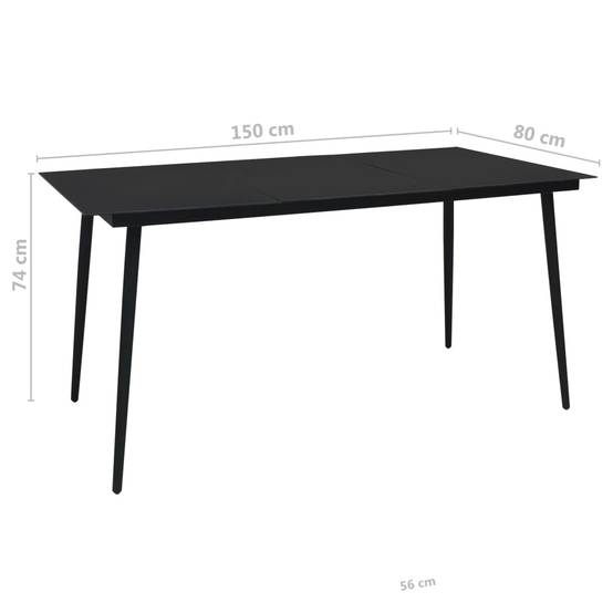 Vidaxl - Mobilier à dîner d'extérieur 7 pcs Corde en coton et acier Noir vidaXL 48570 - Imagen 3