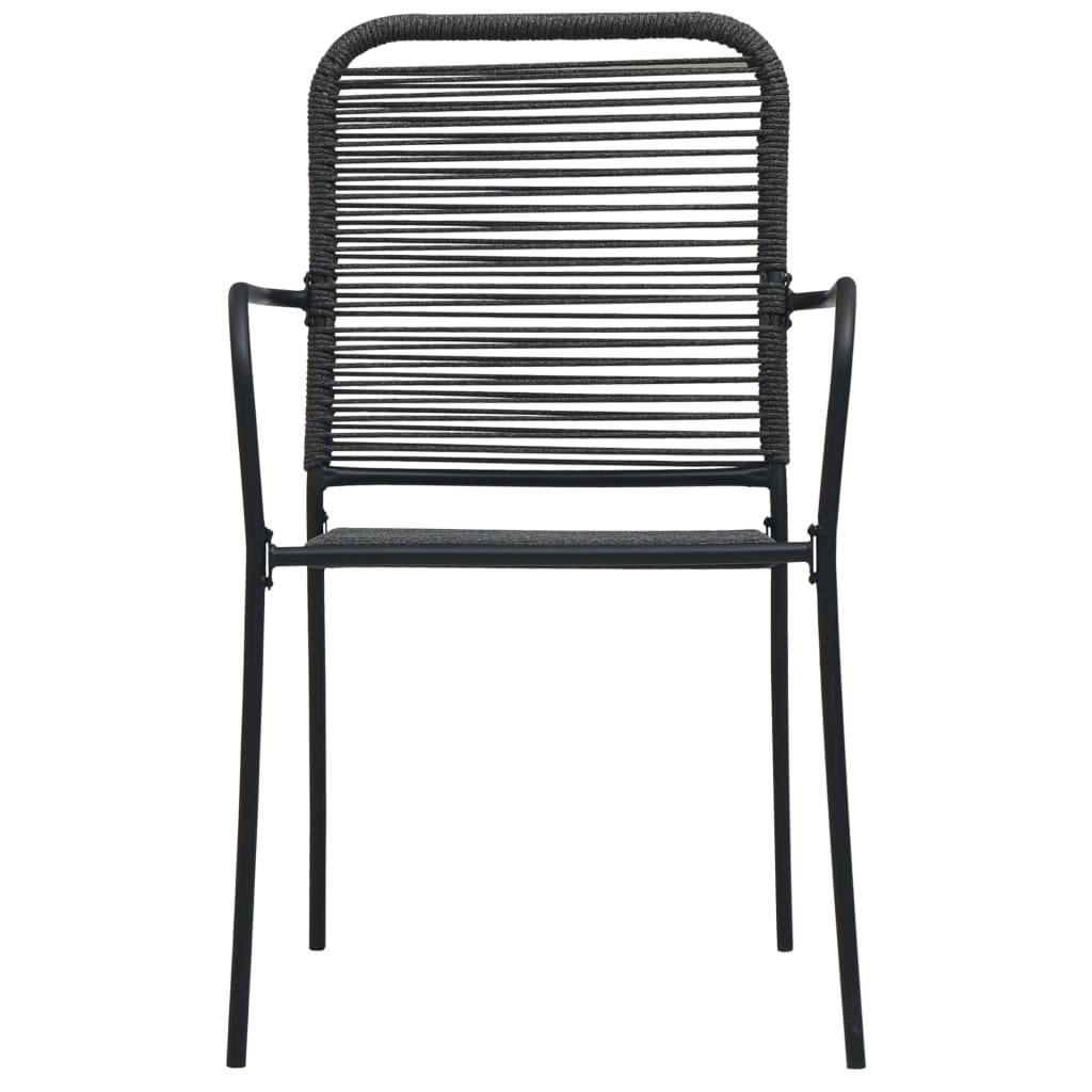 Vidaxl - Mobilier à dîner d'extérieur 7 pcs Corde en coton et acier Noir vidaXL 48570 - Imagen 7