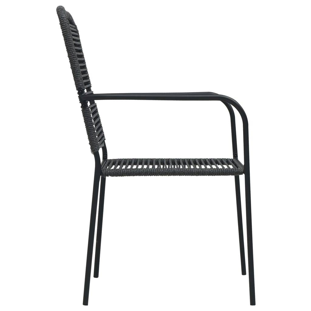 Vidaxl - Mobilier à dîner d'extérieur 7 pcs Corde en coton et acier Noir vidaXL 48570 - Imagen 8