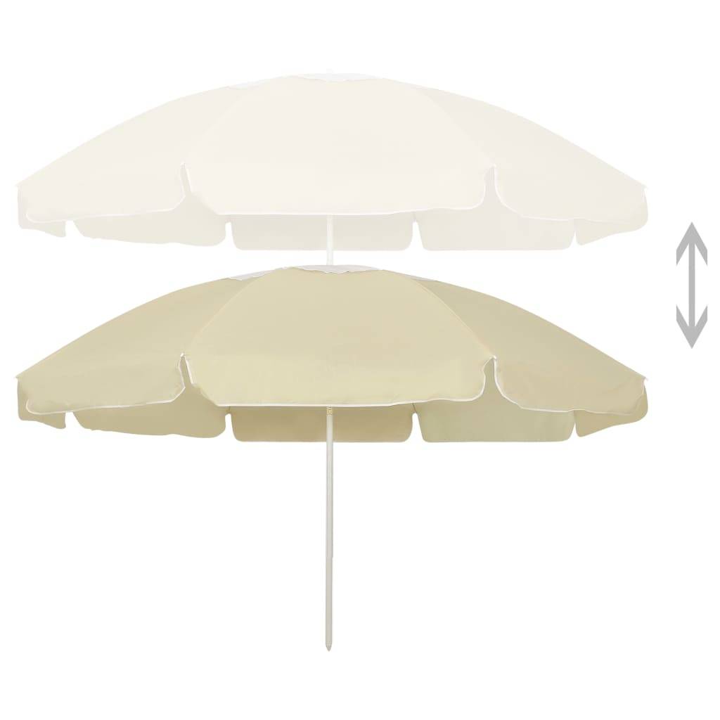 Parasol de plage polyester jaune sable 240 x 240 x 220 cm, Poids:2.1kg - PANGIVO - Image 2