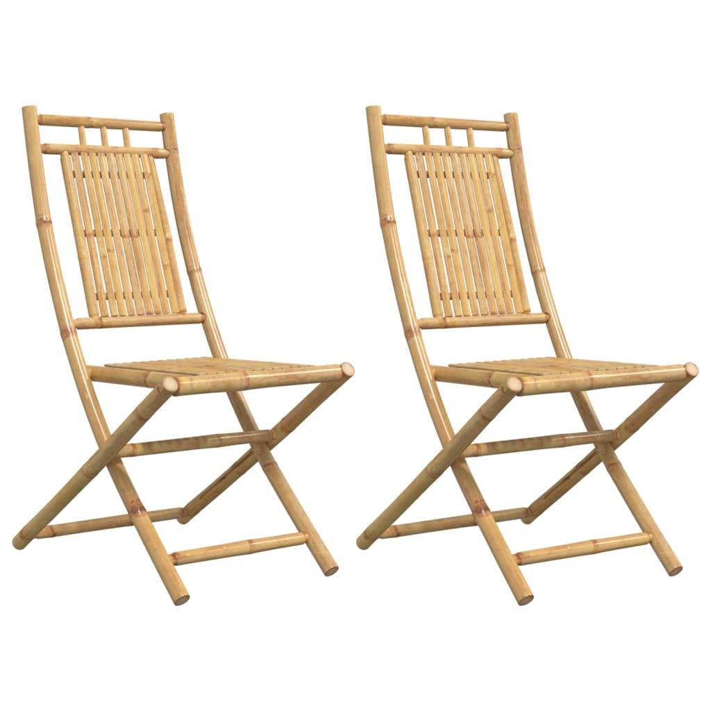 Vidaxl - Chaises pliantes (lot de 2) 46 x 66 x 99 cm en bambou vidaXL 368037 - Image 2