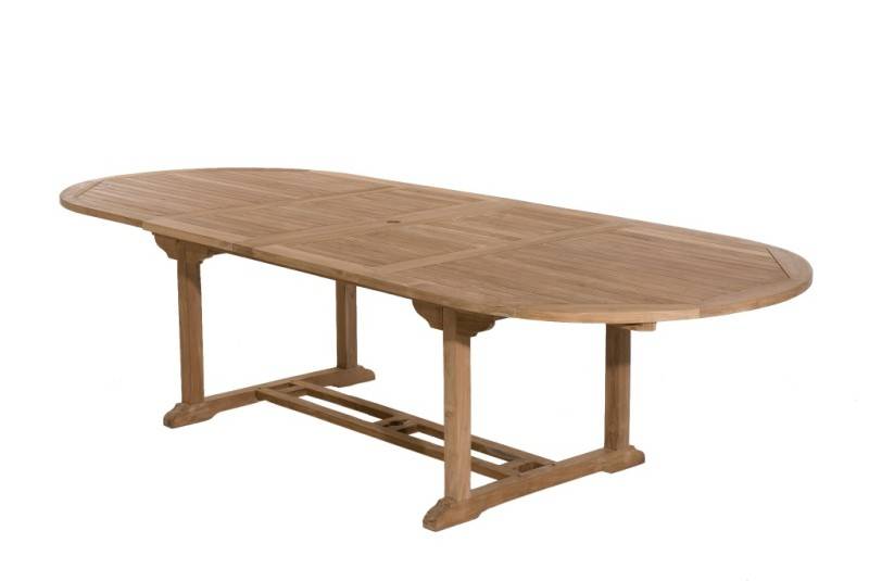 Macabane - FUN - Table de jardin ovale double ext. 200/300*120 cm en bois Teck - Imagen 4