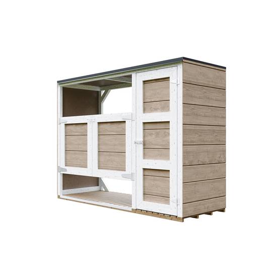 Timbela - Abri de jardin pour poubelles, Cache poubelle extérieur 1,62 m² / 2x240L - Timbela M981A-TERRA BROWN - Image 3