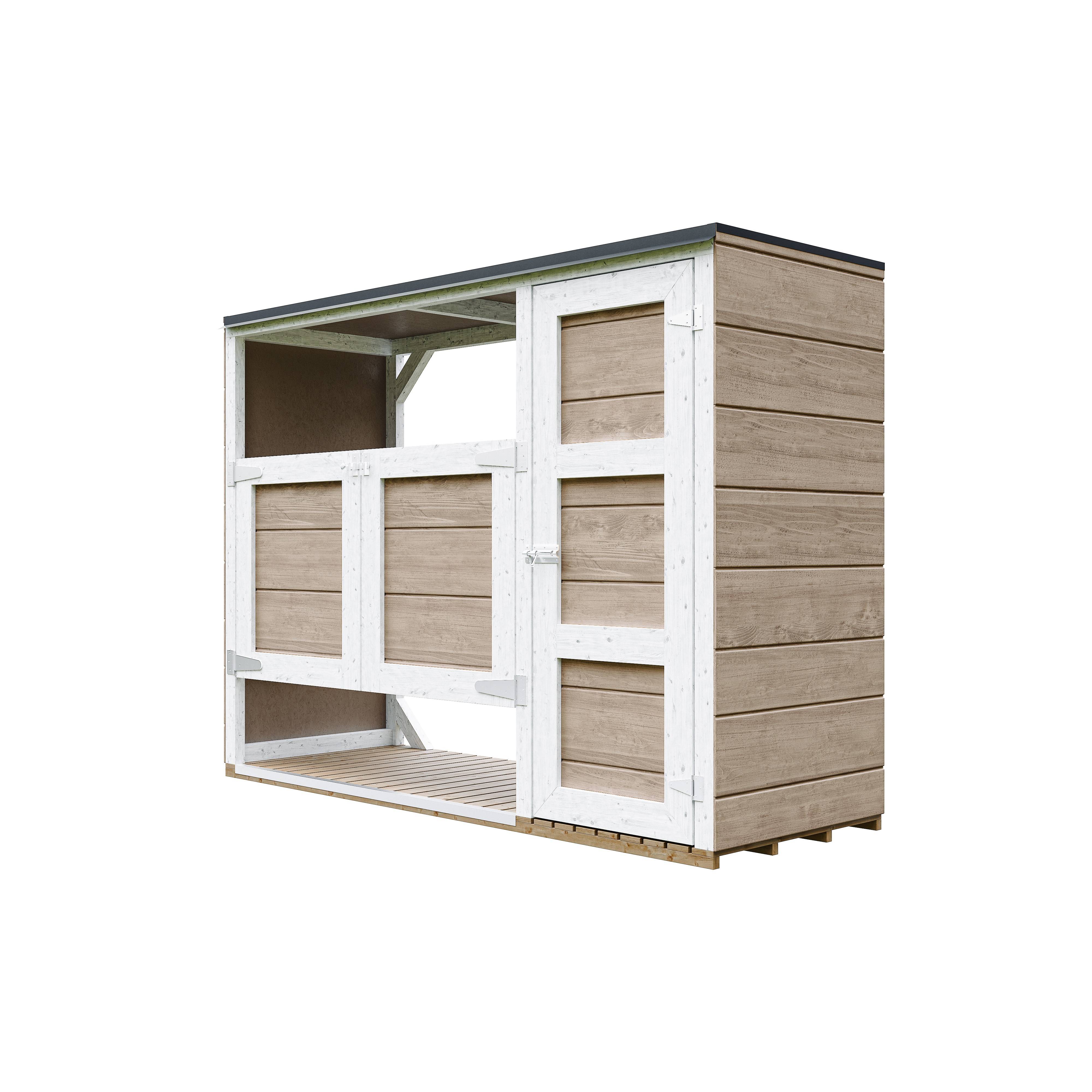 Timbela - Abri de jardin pour poubelles, Cache poubelle extérieur 1,62 m² / 2x240L - Timbela M981A-TERRA BROWN - Image 3