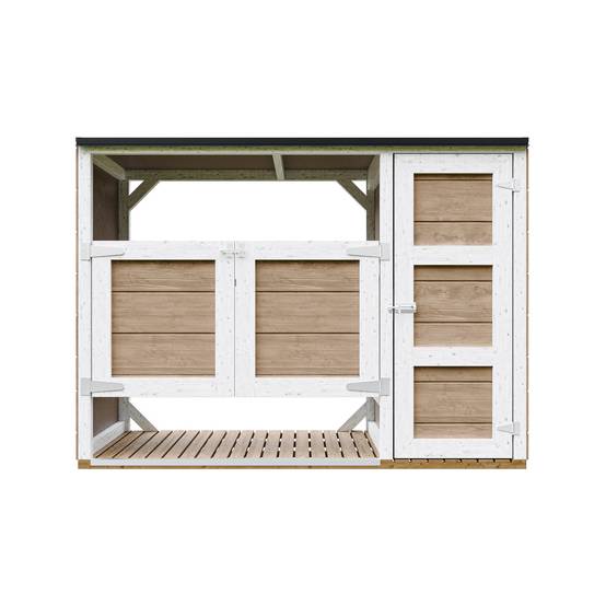 Timbela - Abri de jardin pour poubelles, Cache poubelle extérieur 1,62 m² / 2x240L - Timbela M981A-TERRA BROWN - Image 1