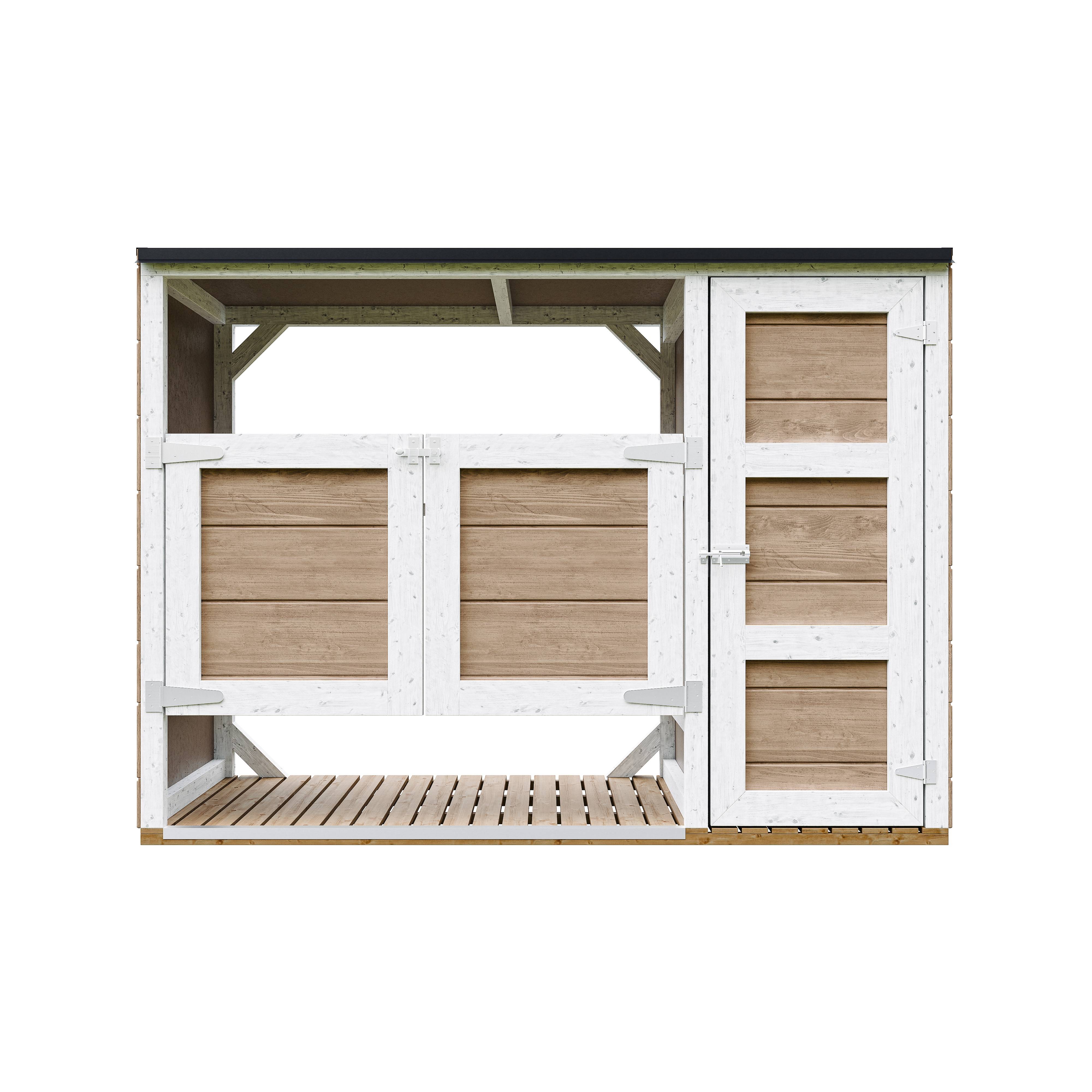 Timbela - Abri de jardin pour poubelles, Cache poubelle extérieur 1,62 m² / 2x240L - Timbela M981A-TERRA BROWN - Image 1