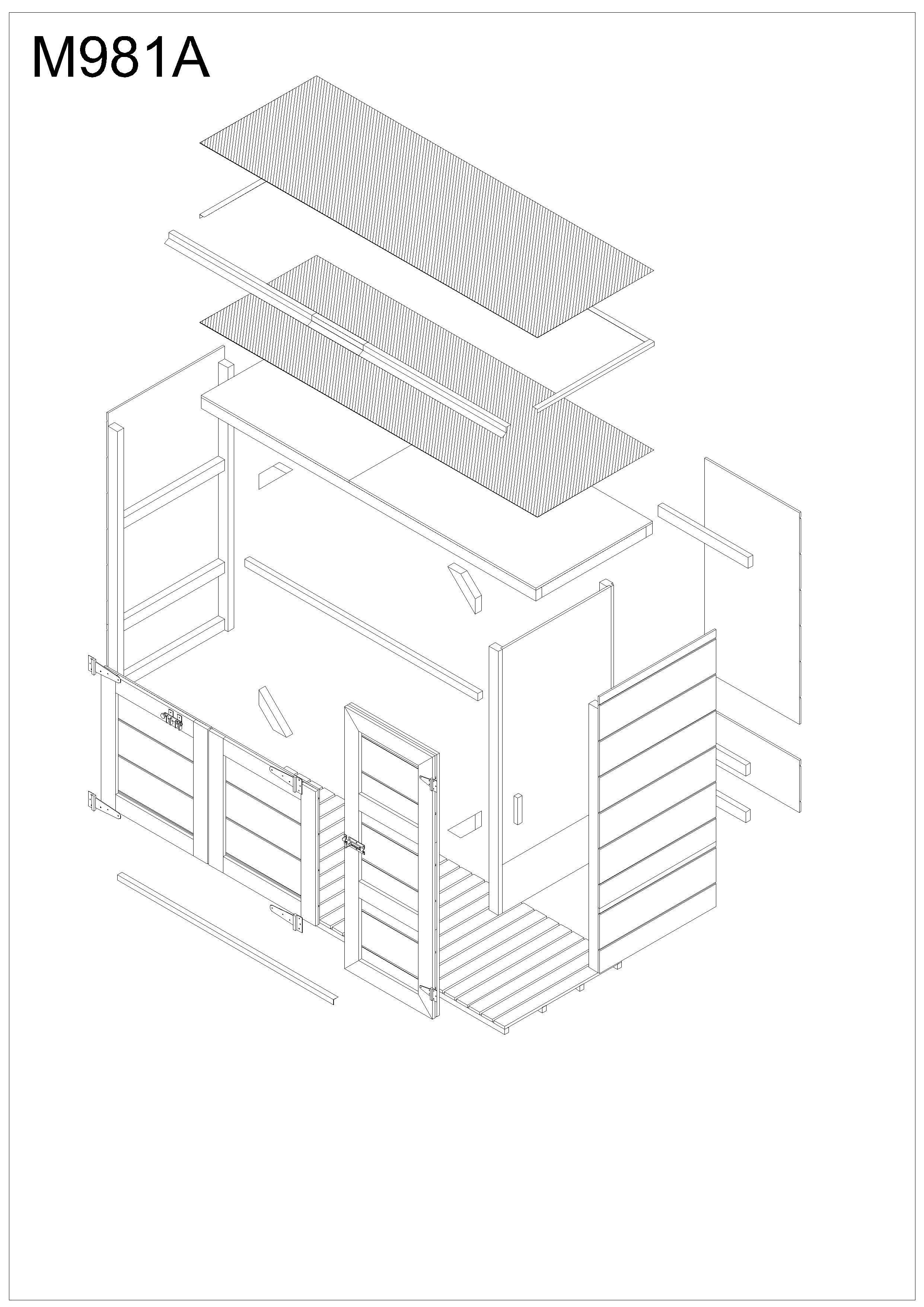 Timbela - Abri de jardin pour poubelles, Cache poubelle extérieur 1,62 m² / 2x240L - Timbela M981A-TERRA BROWN - Image 6