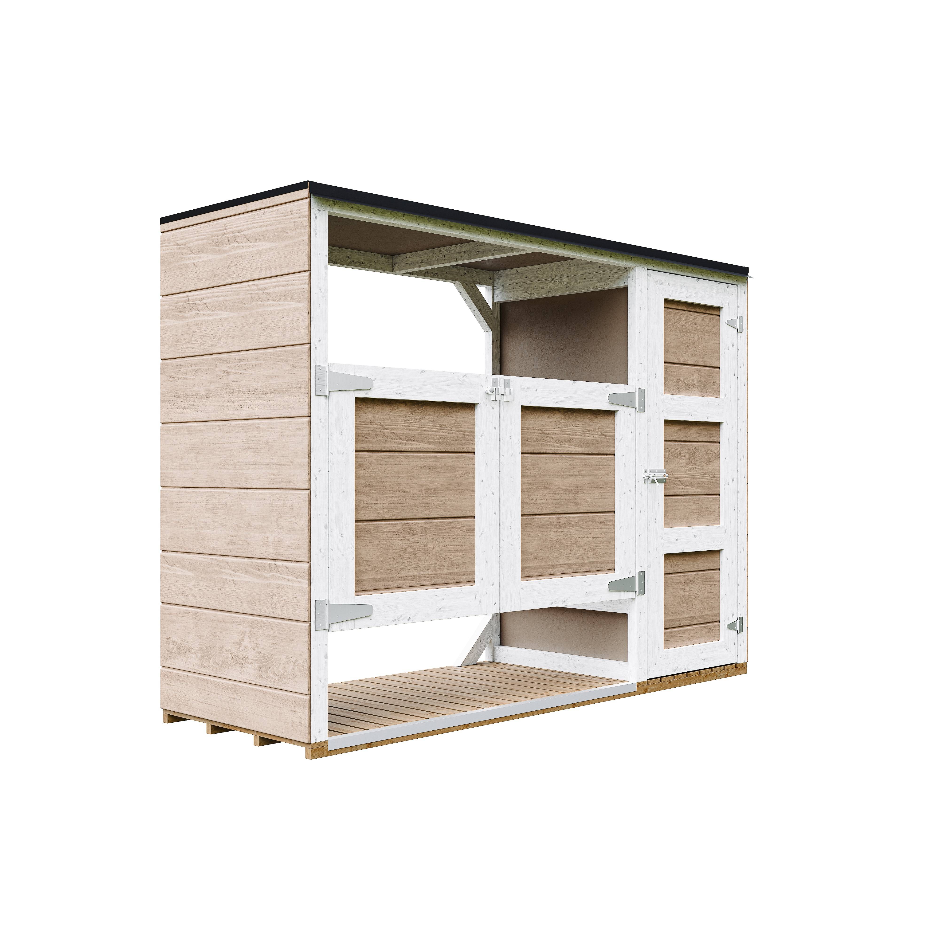 Timbela - Abri de jardin pour poubelles, Cache poubelle extérieur 1,62 m² / 2x240L - Timbela M981A-TERRA BROWN - Image 2