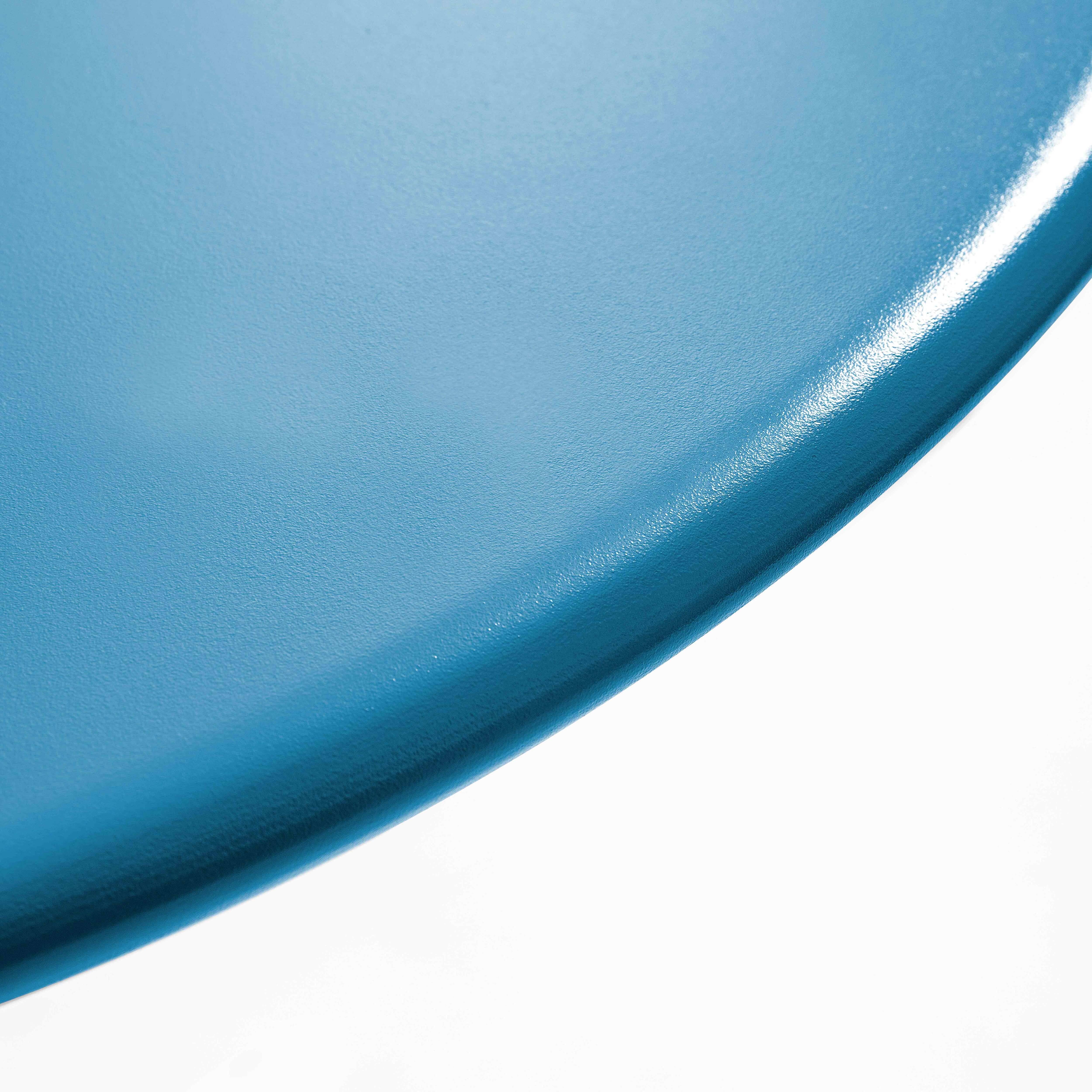 Oviala - Ensemble table de jardin ronde et 6 chaises en métal bleu pacific Palavas - Oviala - Imagen 6