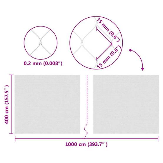 Vidaxl - Filet de protection pour oiseaux Vert 4 x 10 m Polyéthylène vidaXL 42011531 - Image 7