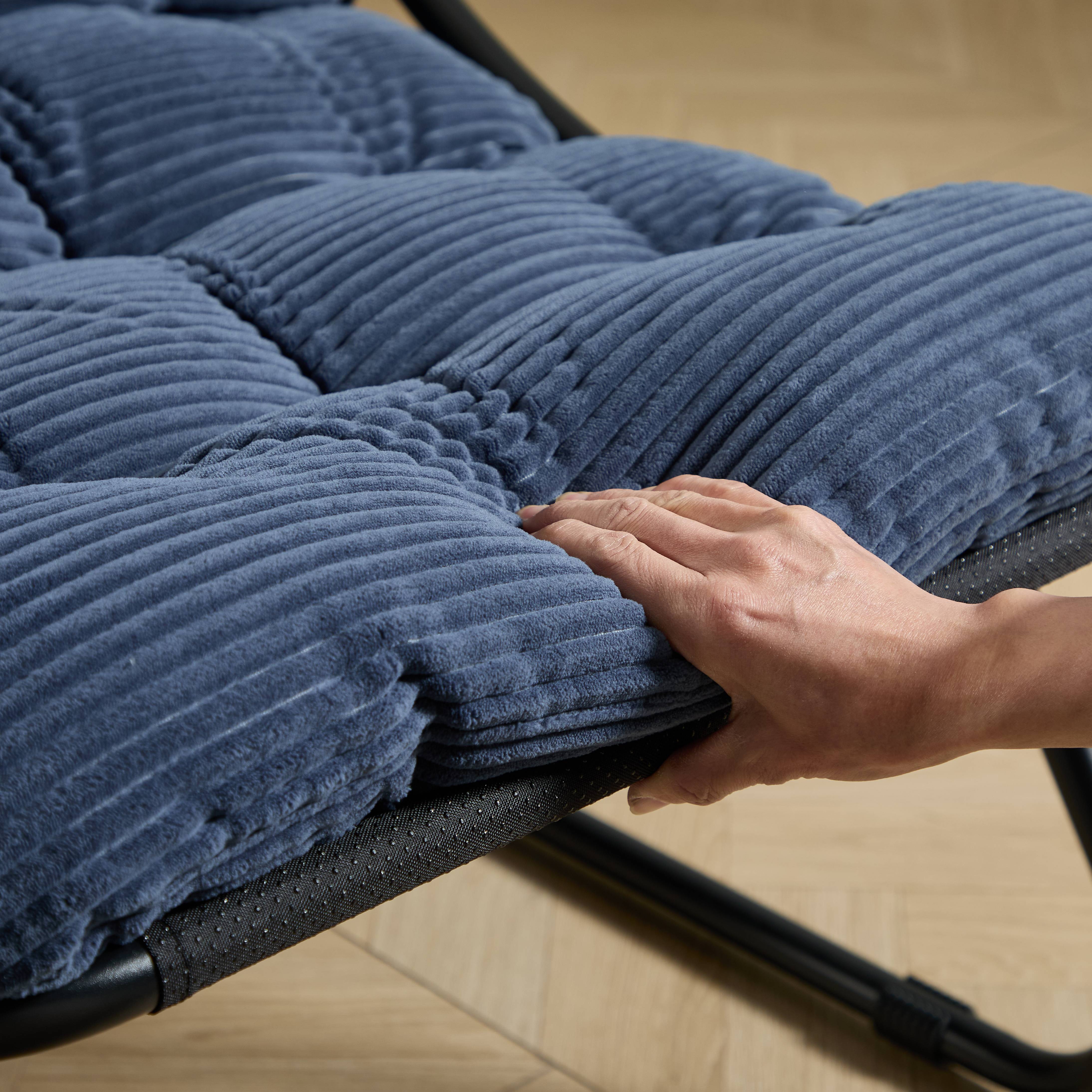 ComfortXL - Fauteuil relax avec repose pieds acier salon jardin confort optimal bleu marine - ComfortXL Outdoor Living - Image 4