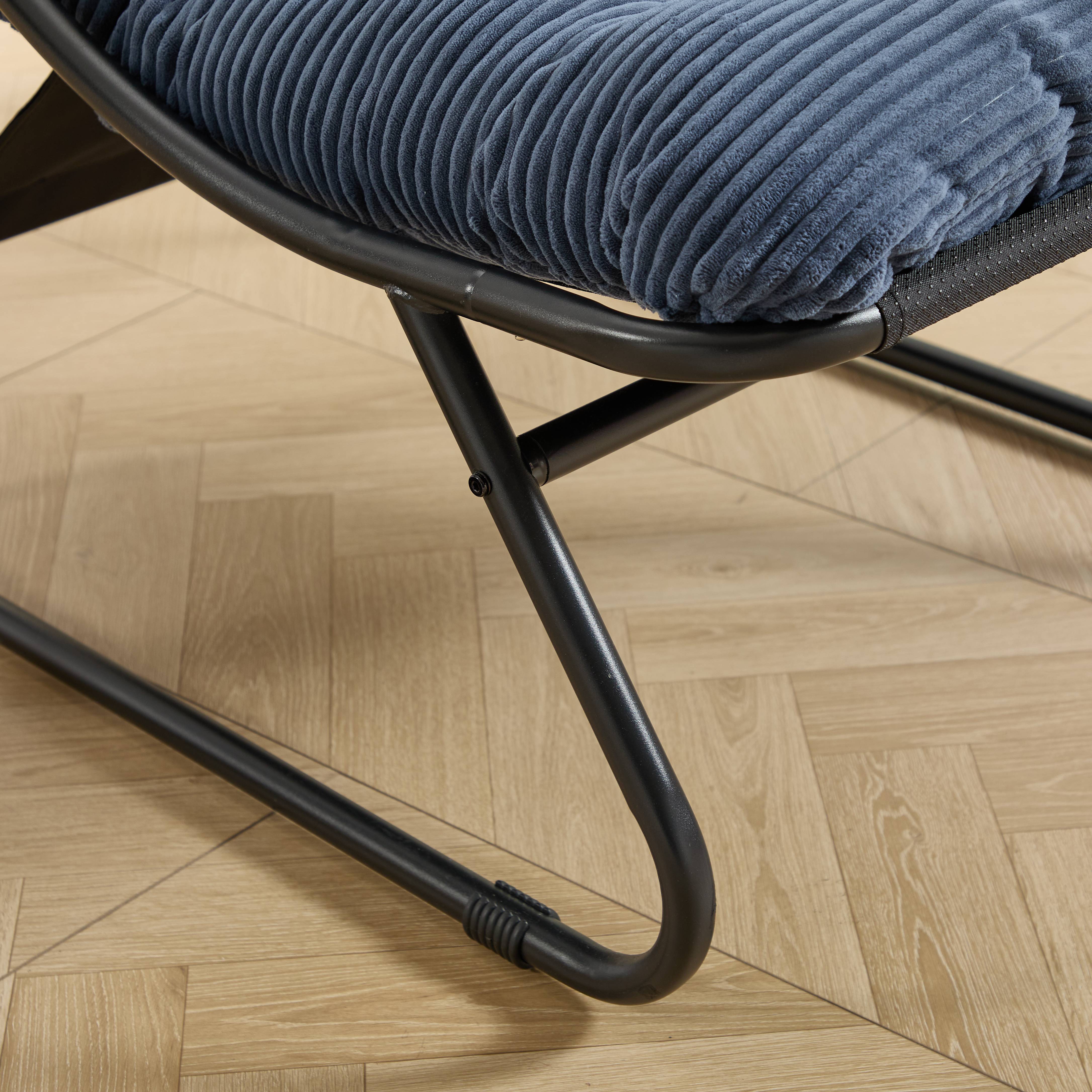 ComfortXL - Fauteuil relax avec repose pieds acier salon jardin confort optimal bleu marine - ComfortXL Outdoor Living - Image 7