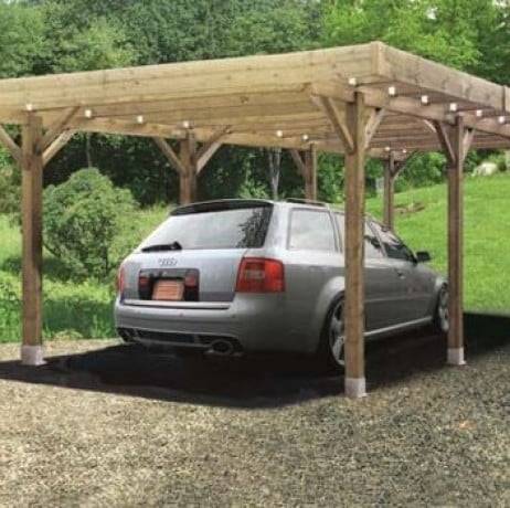 Carport base 6x5 H 2,5m, Ancrage A visser, Panneaux de toit Pvc - Imagen 1