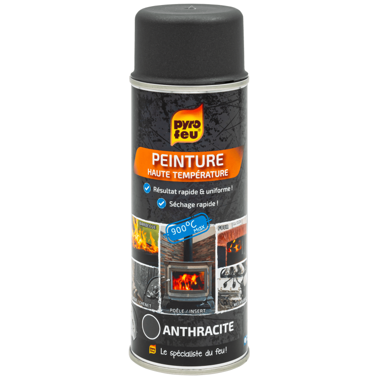 Pyrofeu Peinture Thermique 900° Anthracite aérosol 400 ML - Jardiland