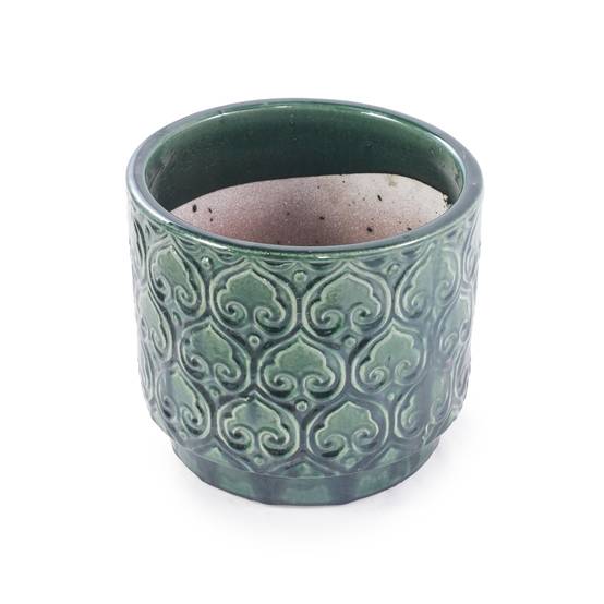 ComfortXL - Pot de fleurs céramique Ø38 cm vert brillant intérieur extérieur drainage - ComfortXL Outdoor Living - Image 2