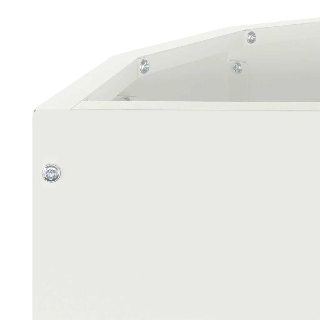 Helloshop26 - Jardinière demi-ronde moderne extérieur 60 x 30 x 50 cm esthétique chic en acier blanc - Image 6
