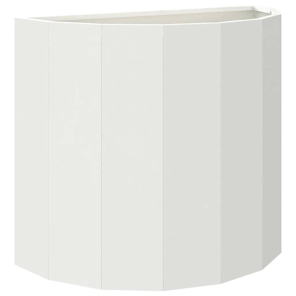 Helloshop26 - Jardinière demi-ronde moderne extérieur 60 x 30 x 50 cm esthétique chic en acier blanc - Image 1