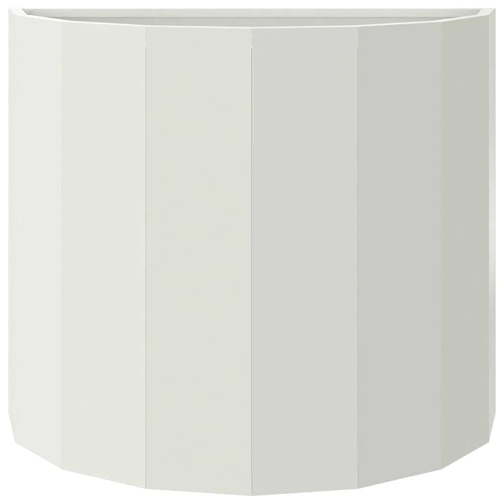 Helloshop26 - Jardinière demi-ronde moderne extérieur 60 x 30 x 50 cm esthétique chic en acier blanc - Image 2