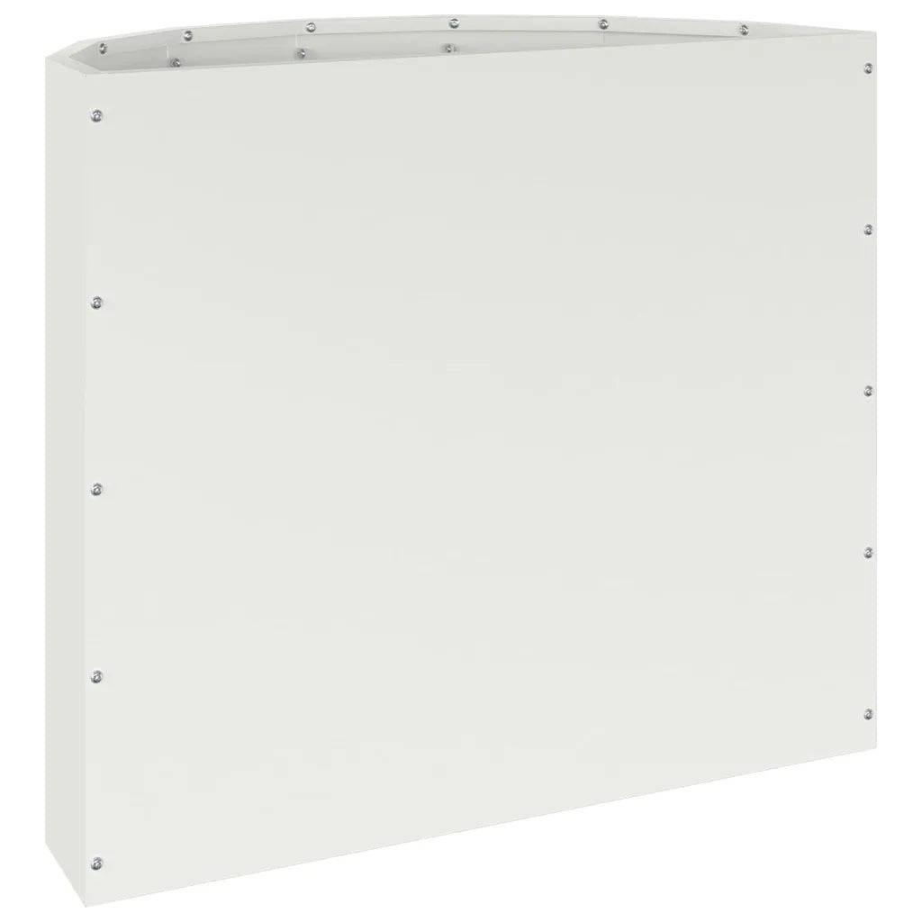 Helloshop26 - Jardinière demi-ronde moderne extérieur 60 x 30 x 50 cm esthétique chic en acier blanc - Image 4