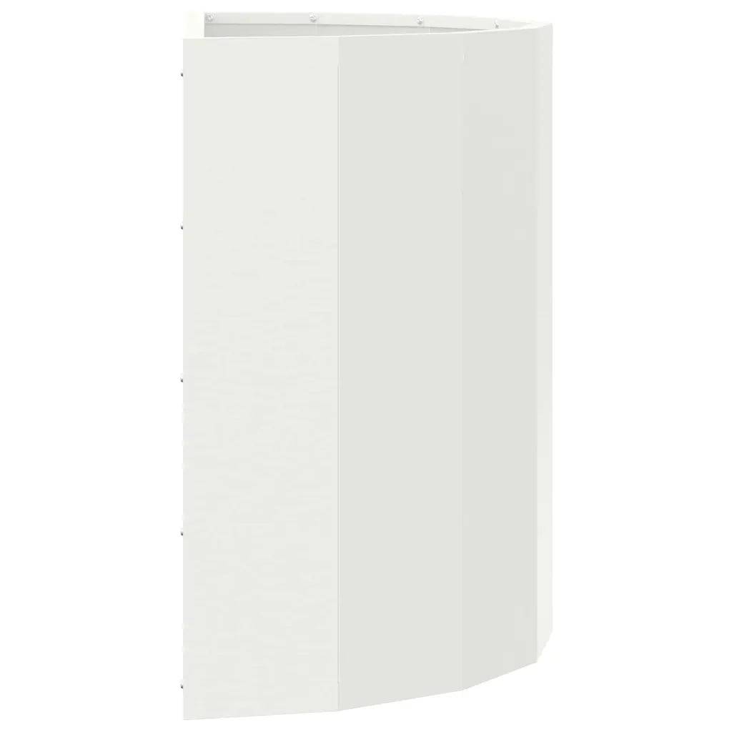 Helloshop26 - Jardinière demi-ronde moderne extérieur 60 x 30 x 50 cm esthétique chic en acier blanc - Image 3