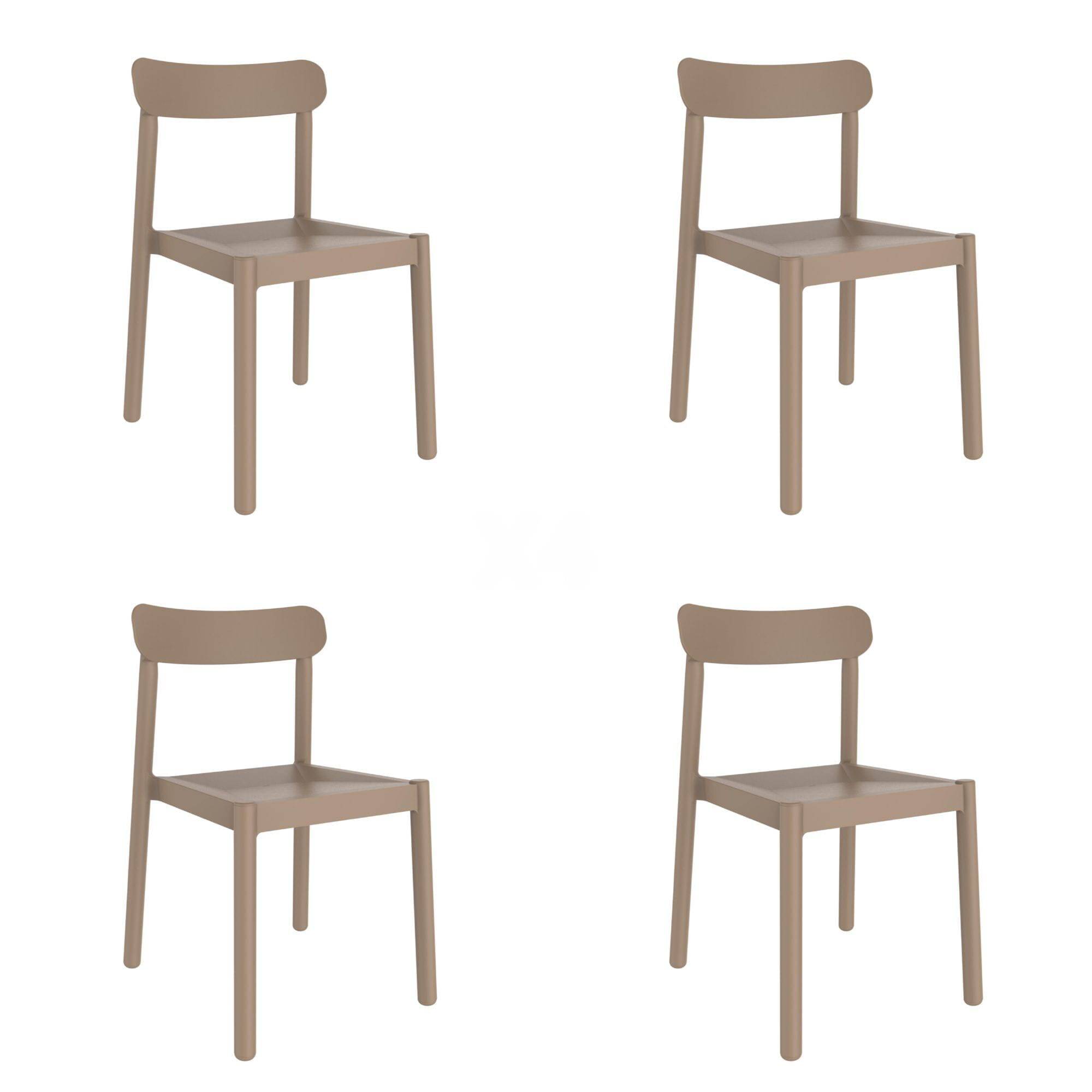 Garbar - Chaises Elba garbar plastique beige (Lot de 4) - Image 1