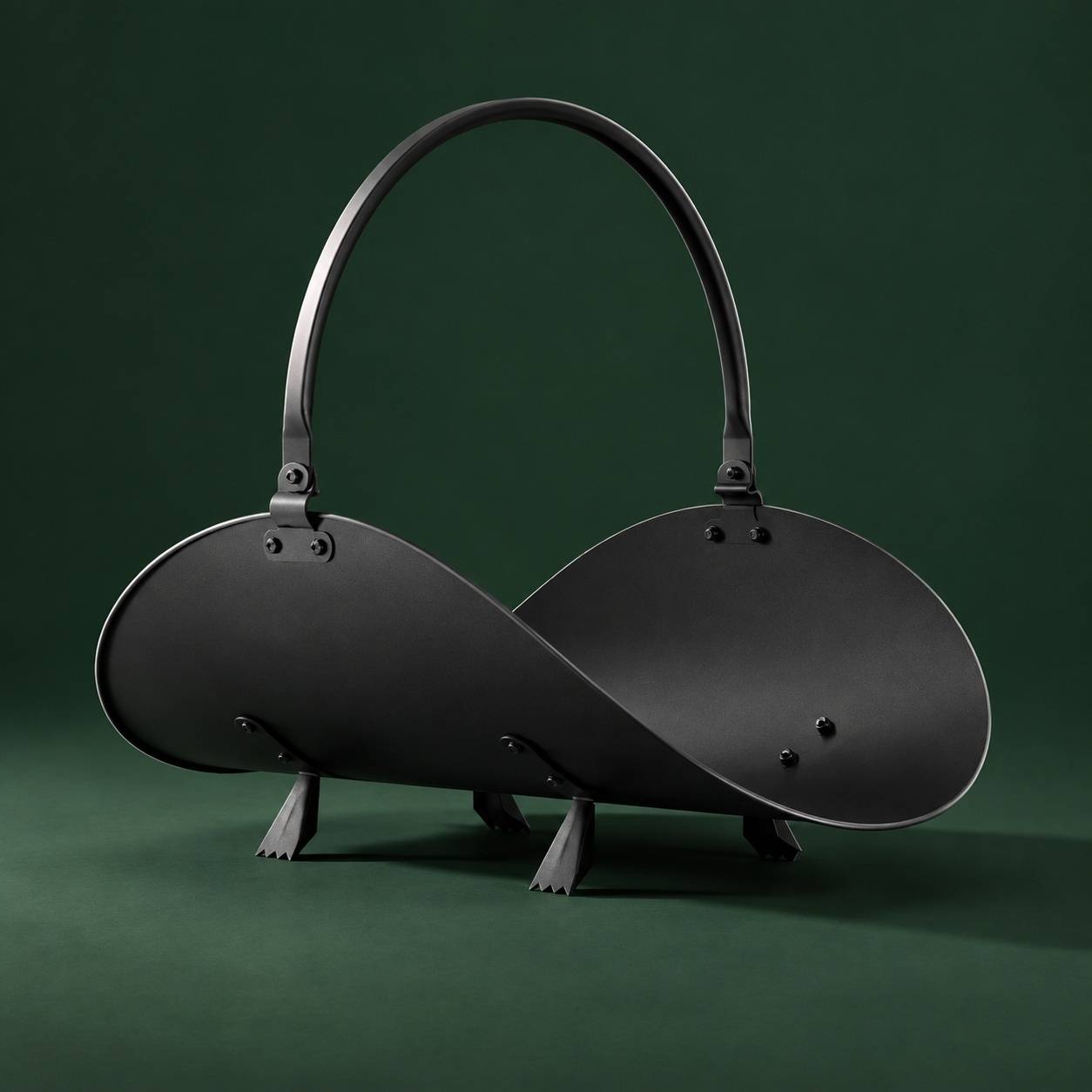 Support à Bûches Noir Intérieur Extérieur Panier Rangement Bois - Image 4