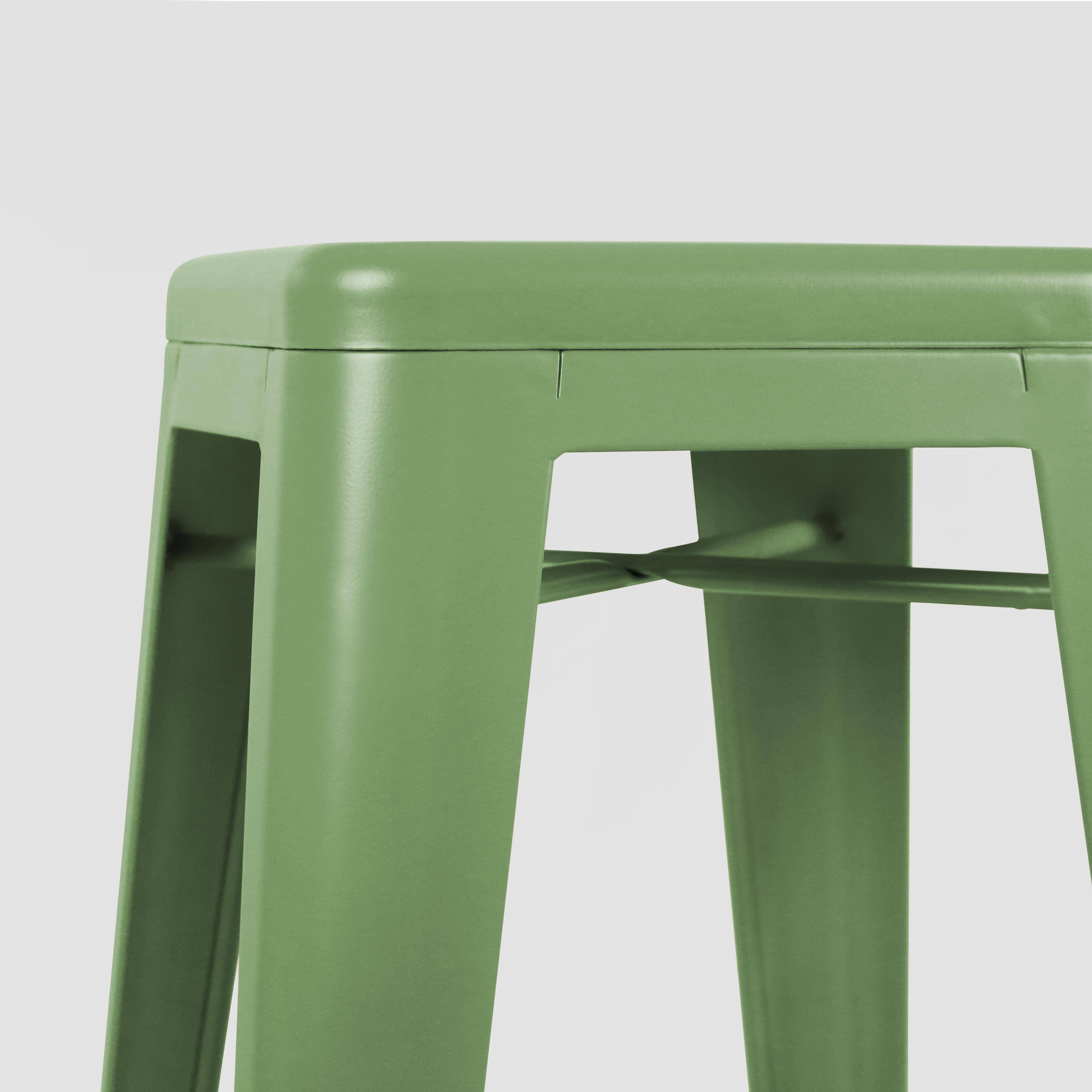 Oviala - Lot de 4 tabourets de terrasse en métal mat vert cactus Indus - Oviala - Imagen 6