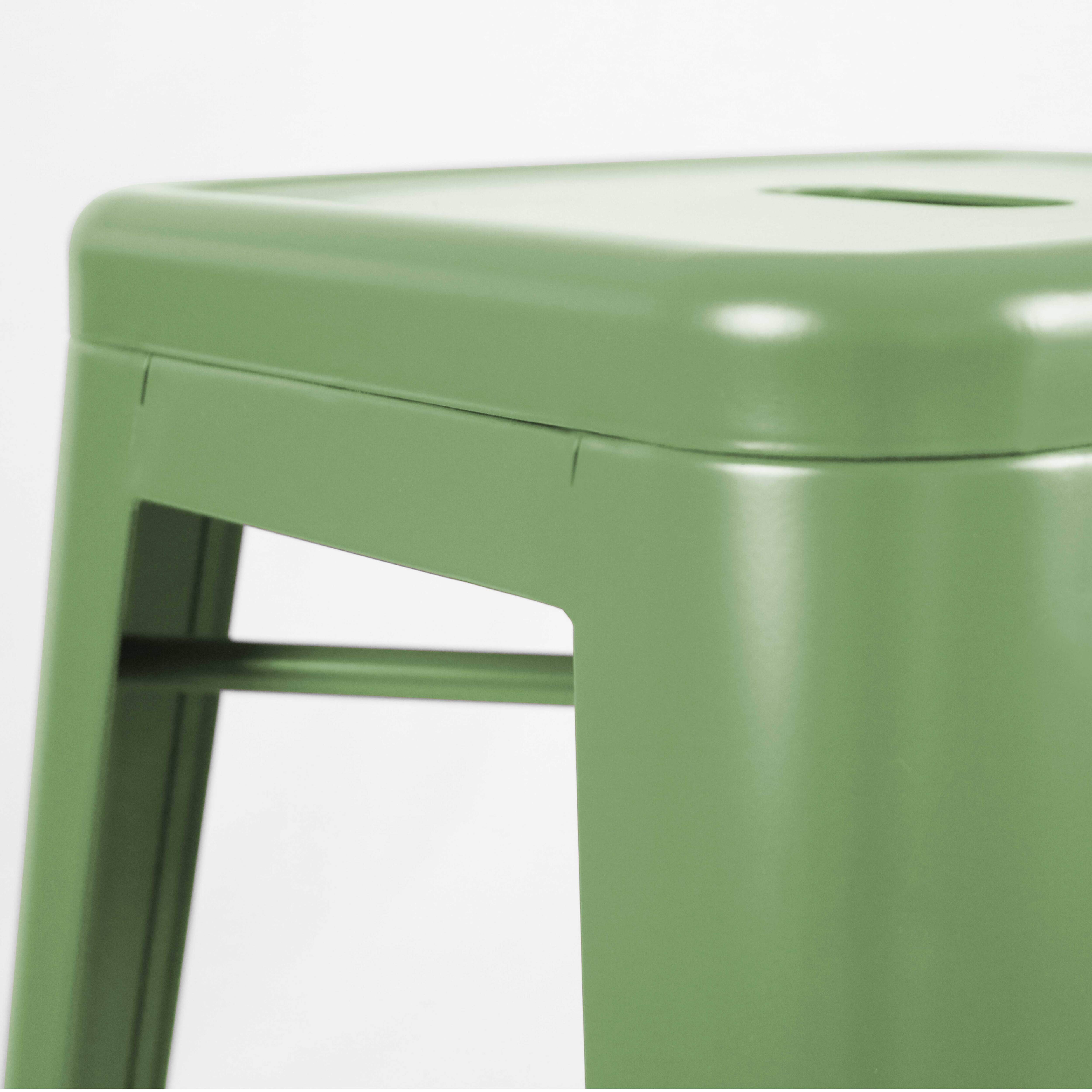 Oviala - Lot de 4 tabourets de terrasse en métal mat vert cactus Indus - Oviala - Imagen 5