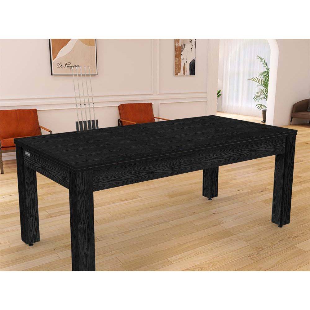 Jardindeco - Plateau 2 en 1 dinatoire et Ping Pong pour billard convertible table 8 personnes Arizona Noir boisé - Image 2