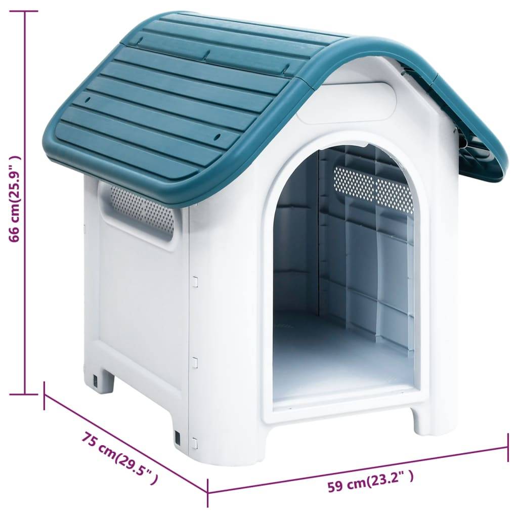 Vidaxl - Niche pour chien Bleu 59x75x66 cm Polypropylène vidaXL 152225 - Image 3