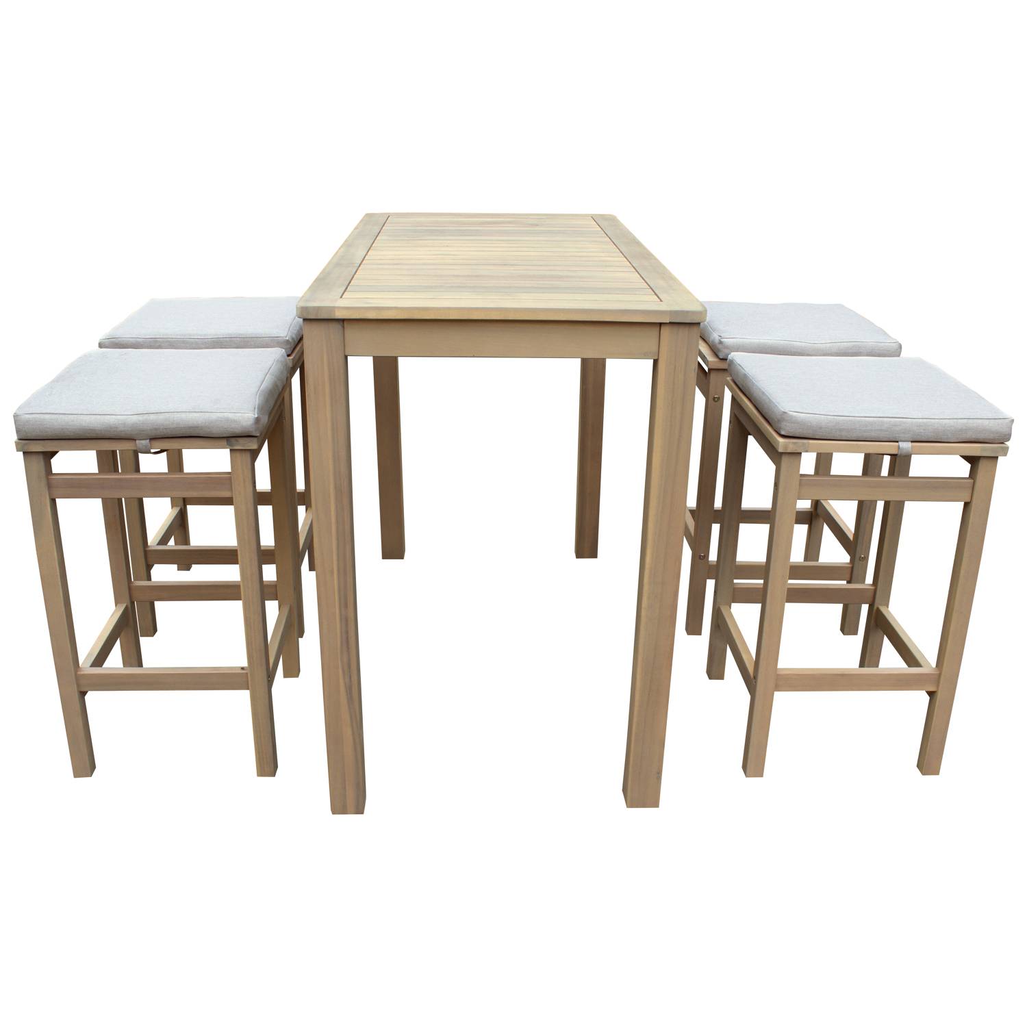 Happy Garden - Mange debout ARUBA en acacia massif 4 places - coussins sable - HAPPY GARDEN - Imagen 2