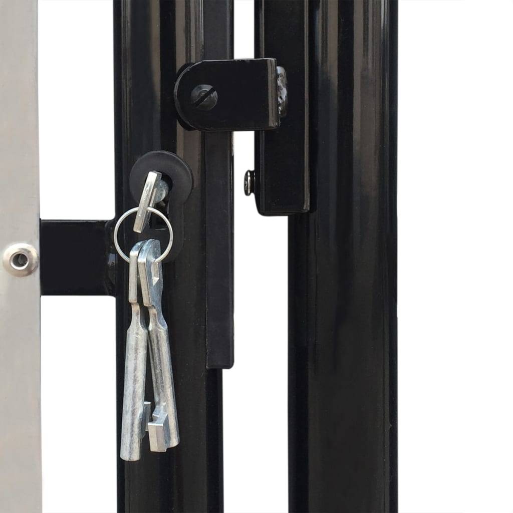 Maison Chic - Portail de jardin simple - Portillon de jardin - Portail de clôture Noir 100x200 cm - MEUBLE PRO - Image 4