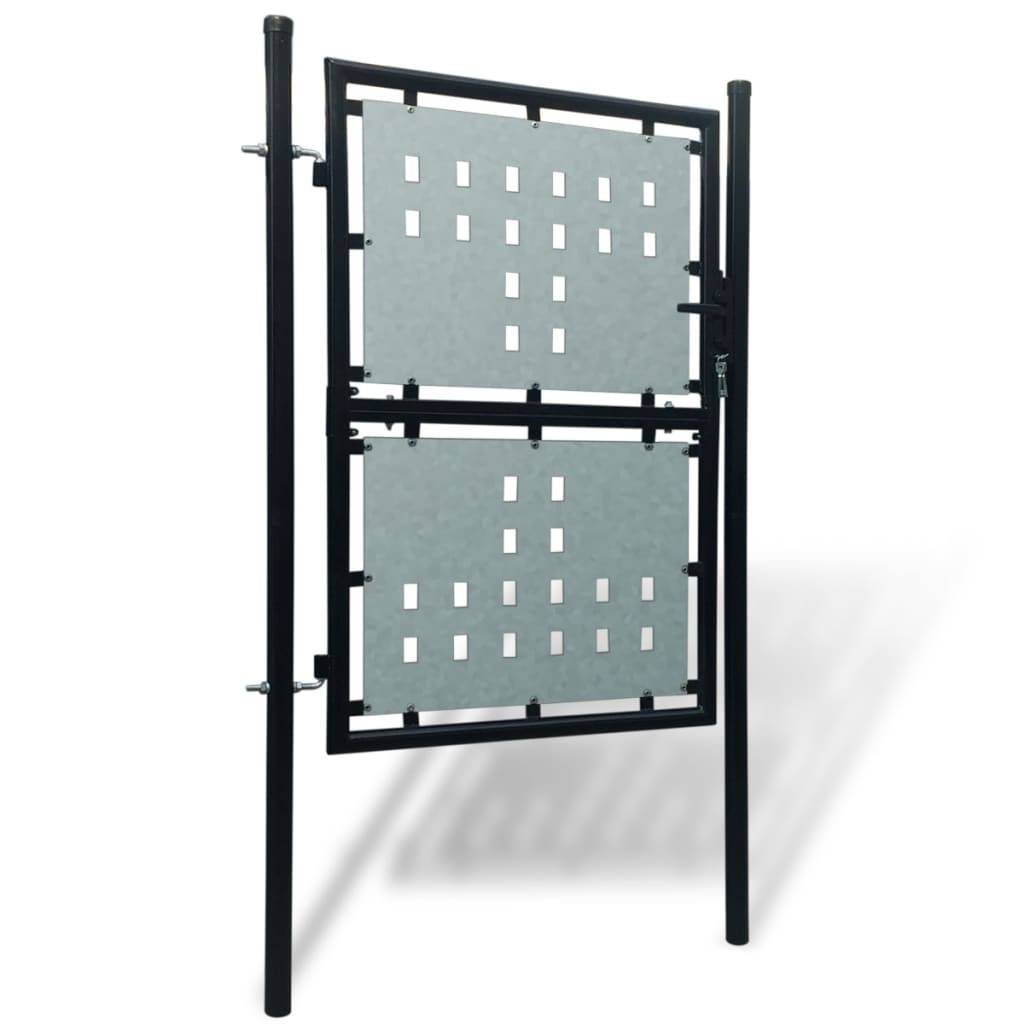 Maison Chic - Portail de jardin simple - Portillon de jardin - Portail de clôture Noir 100x200 cm - MEUBLE PRO - Image 1