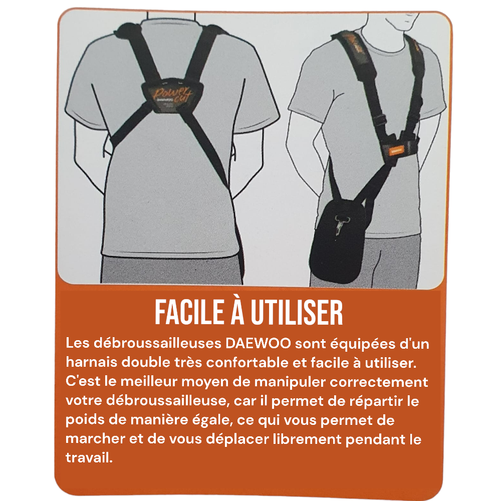 Daewoo - Débroussailleuse thermique 51,7 cm³ coupe 45 cm avec lame 3 dents et harnais – Daewoo - Imagen 4