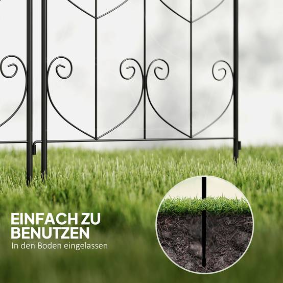Treillis métallique pour plantes grimpantes avec design d'oiseau, noir, 50 x 1.3 x 120 cm, lot de 2 - PANGIVO - Image 7