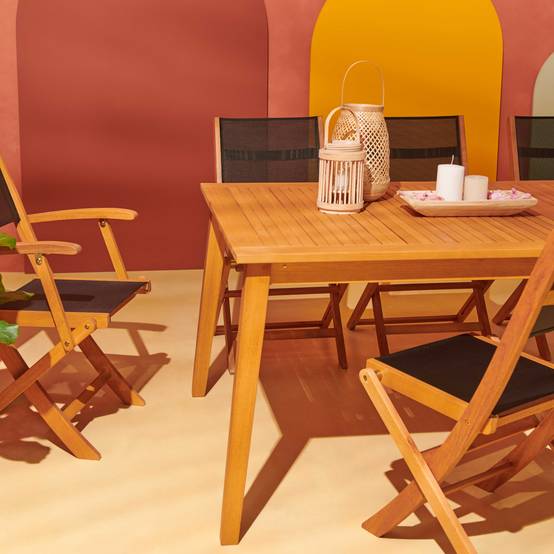 Oviala - Table de jardin extensible en bois d'eucalyptus 8 à 10 places Martigues - Oviala - Imagen 5