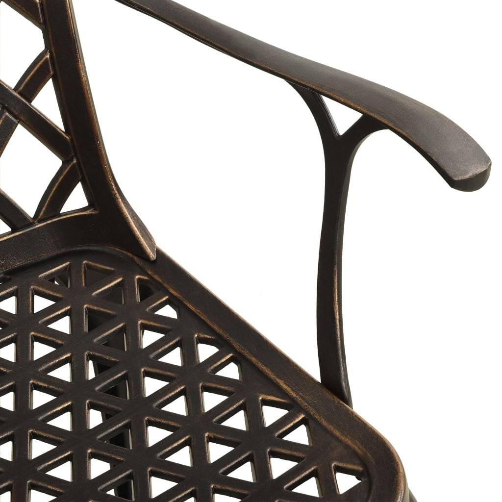 Helloshop26 - Ensemble de bistro jardin meuble extérieur terrasse 3 pièces aluminium coulé bronze - Imagen 6