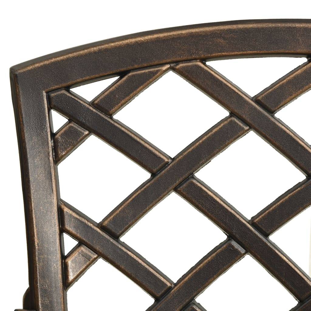 Helloshop26 - Ensemble de bistro jardin meuble extérieur terrasse 3 pièces aluminium coulé bronze - Imagen 7