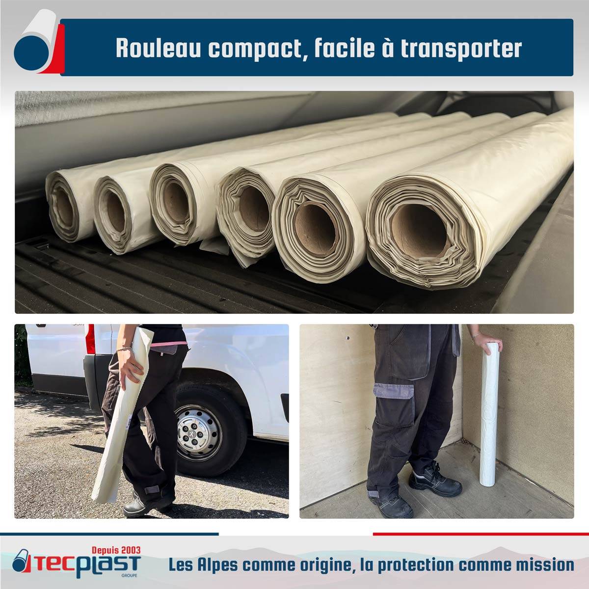 Bâche peinture en ROULEAU 3x15 m 80RPE Translucide - Haute Qualité - Film plastique de protection sol - Made in France TECPLAST - Imagen 6