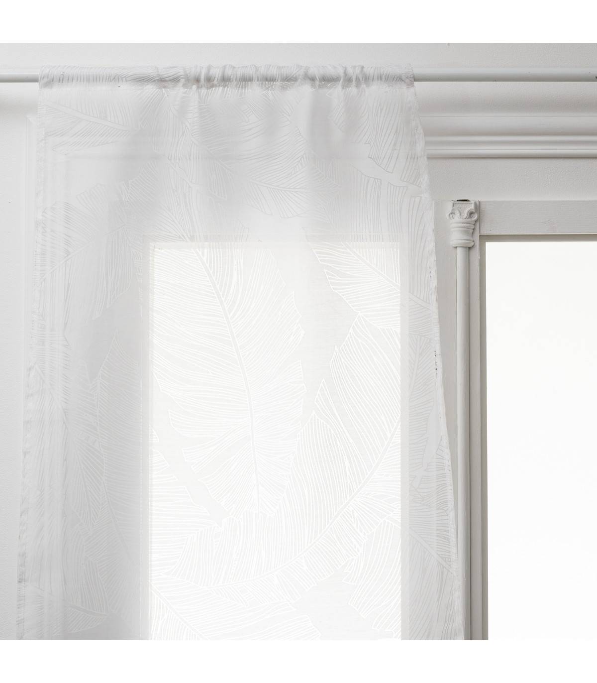 Lot de 2 Voilages Vitrage Blanc motifs dévorés 60 x 120 cm - Imagen 3